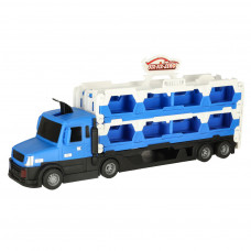 CAR TRANSPORTER TRUCK FOLDING VEHICLE XXL 10 CARS BLUE