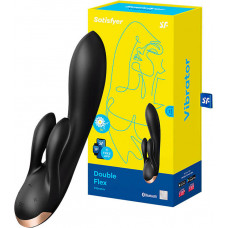 Dubultais sieviešu vibrātors ar lietotni Satisfyer (melns)