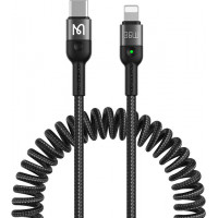 Mcdodo CA-1960 USB-C uz Lightning atsperes kabelis, 36 W, 1,8 m (melns)