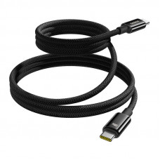 Volframa zelta uzlādes kabelis no USB-C uz USB-C 100 W 1 m (melns)