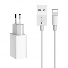 Dual USB lādētājs Mcdodo CH-6720 (EU) Lightning 1m ceļojumu komplekts (balts)