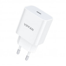 Tīkla lādētājs VFAN E04, USB-C, 20W, QC 3.0 (balts)