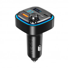 Auto lādētājs / FM raidītājs XO BCC08 USB x2, USB-C, MP3, Bluetooth 5.0 15W (melns)