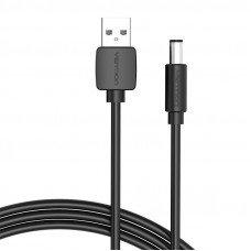 Vention Power Cable USB 2.0 to DC 5.5mm Barrel Jack 5V Vention CEYBF 1m (black)