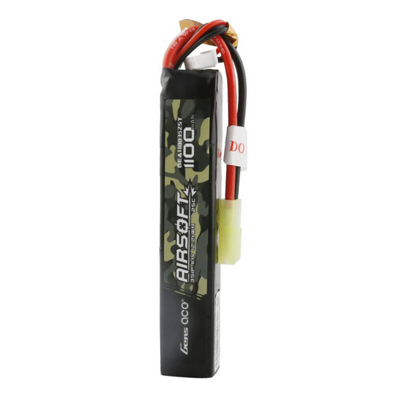 Gens Ace 25C 1100mAh 3S1P 11.1V Airsoft Gun Lipo akumulators ar mini Tamiya spraudni