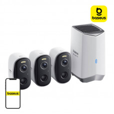 Baseus N1 Baseus 2K outdoor camera set of 3 (white)