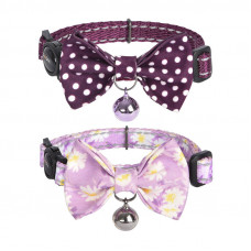 Dogness Collar set Dogness for cats 2 pcs (Calamus Purple/Polka Dot Purple)