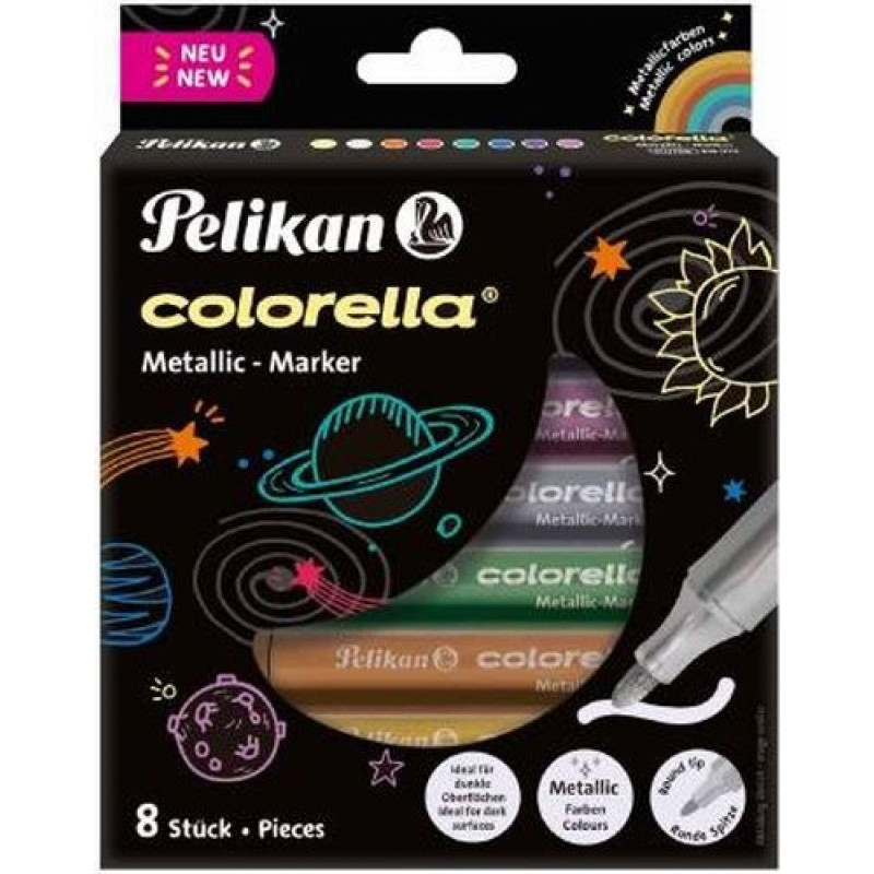 Pelikan Flomasteri Colorella Metallic 8 krāsas 3mm (818070)