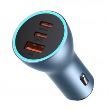 Baseus Car charger Baseus Golden Contactor Pro, 2x USB-C, 1x USB, 65W (blue)