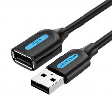 Pagarinātāja kabelis USB 2.0 vīrišķais-sieviete Vention CBIBJ 5 m, melns