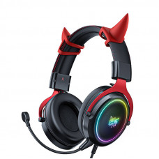 Onikuma X10 gaming headphones Black and red Demona pinks