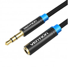 Audio Pīts kabelis 3,5 mm vīrišķais-sieviete Vention VAB-B06-B150-M 1,5 m melns