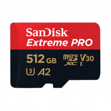 Atmiņas karte SANDISK EXTREME PRO microSDXC 512GB 200/140 MB/s UHS-I U3 (SDSQXCD-512G-GN6MA)