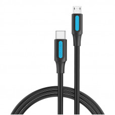 Kabelis no USB-C 2.0 uz Micro USB Vention COVBF 2A 1 m melns