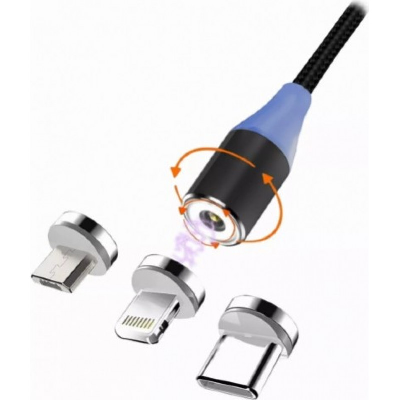 Msonic MLU651 3in1 Micro USB Lightning Type-C magnētisks kabelis