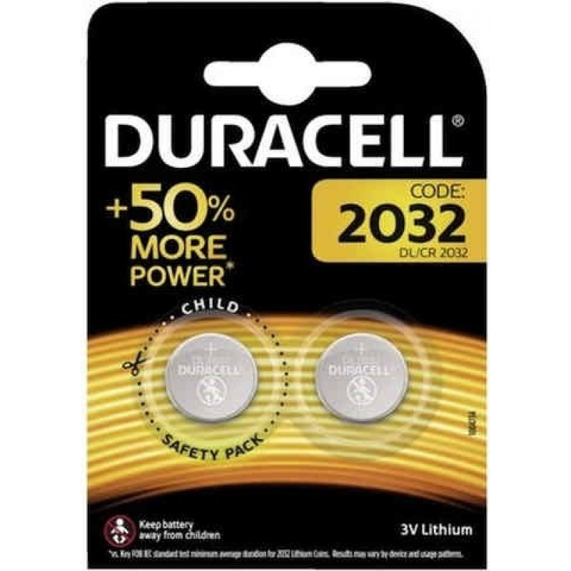 DURACELL DL2032 BLISTERA IEPAKOJUMĀ 2GB.