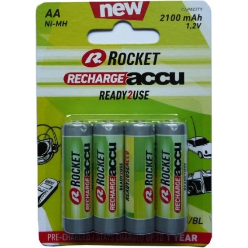 Rocket Precharged HR6 2100MAH ALWAYS READY Blistera iepakojumā 4gb.