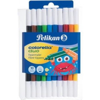 Pelikan Flomasteri Colorella Duo 10 krāsas 1-2mm (973172)