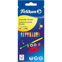 Pelikan Zīmuļi apaļi, divpusēji 12 gb./24 krāsas 3mm (700146)