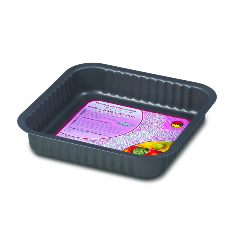 Baking tray for casseroles, tarts, pizzas 24cm x 24cm grey