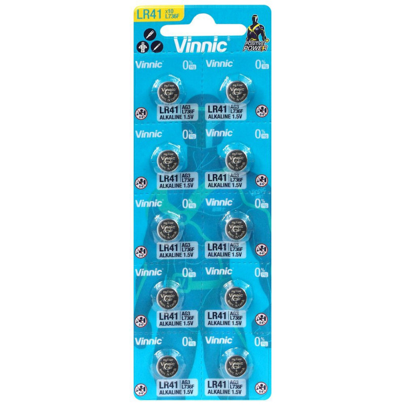 Vinnic LR41 LR736 button battery price per 10 pcs.